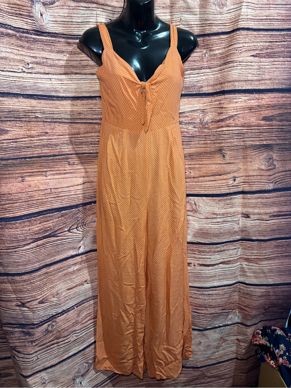 Sadie & Sage Orange Polka Dot Jumpsuit